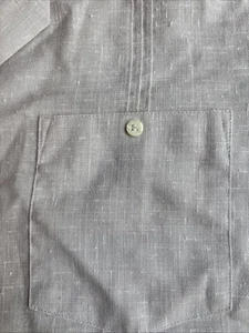 VINTAGE 1970s Le Leo Chevalier MCM Cotton Men’s Poly Atomic Weave Shirt Medium - Picture 1 of 11