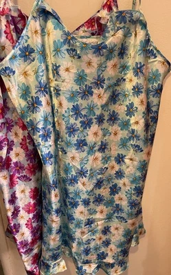 2 Secret Treasures Size 3X Floral Nightgowns ~ Purple & Pink,  Blue & White - Image 1 of 4