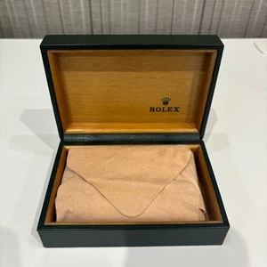 VINTAGE GENUINE ROLEX Green watch box case 68.00.2 wood leather 250516001yA - Picture 1 of 8