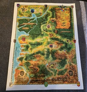 Baldur's Gate Mappa della Costa della Spada/Strade e Siti Doppio Lato Pieghevole - Foto 1 di 7