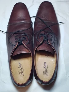 Florsheim Mens Postino Cap Toe Oxford 10D Leather Lace Up Dress Shoes Dark Brown - Picture 1 of 17