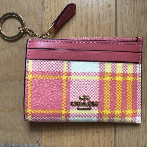 Portafoglio Coach rosa da polso portafoglio per carte Coach mini portafoglio Coach