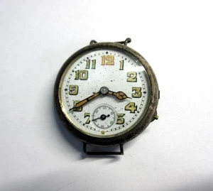 Antique WW1 PERIOD SILVER CASED Swiss Made TRENCH WATCH, Glasgow c1916 - Picture 1 of 5