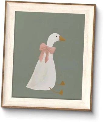 Arte de pared ASTRDECOR, lindo estampado de ganso con coqueta rosa 12" L x 10" W Silly Goose Foto 1 de 4