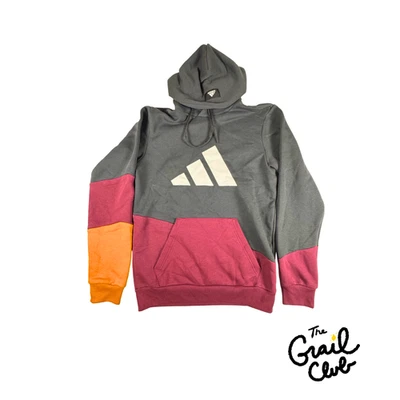 Adidas Essentials Mens Logo Hoodie - Size Small - Gray/Purple/Yellow - Free Ship - Image 1 of 4