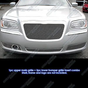 Fits 2011-2014 Chrysler 300/300C Stainless Steel Mesh Grille Grill Insert Combo - Picture 1 of 3