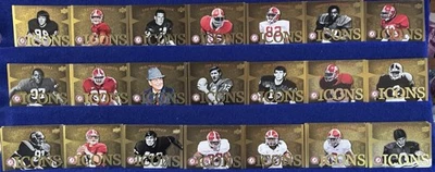 Juego de 21 iconos de tarjetas de fútbol americano Upper Deck Alabama 2012 Bear Bryant Joe Namath Thomas Foto 1 de 4