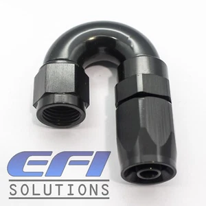 180 Degree Full Flow Taper Series Hose End Fitting  AN6 (Black) 159-06BLK - Picture 1 of 1