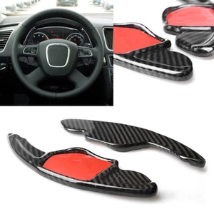2pcs Steering Wheel Shifters Paddle Shift Extensions For Audi A5 A8 Carbon Fiber - Picture 1 of 6