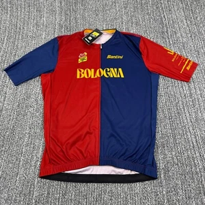 Santini Tour De France Bologna Cycling Jersey Men XXXL Red Blue Short Sleeve NWT - Picture 1 of 9