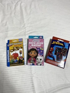 Lot Of 3 Card Games-Spider-Man PLAYING CARDS, Meow Match & Alphabet Flash 3+ - Picture 1 of 5