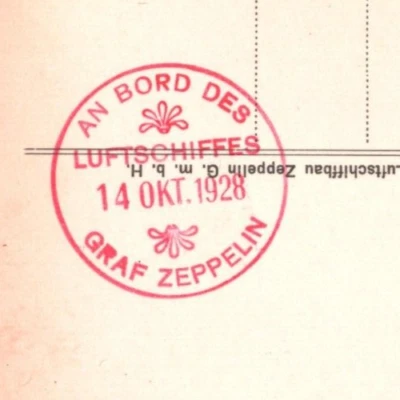 GERMANY AIRSHIP Real Photo Postcard Superb GRAF ZEPPELIN An Bord 1928 CDS MA2101 - Image 1 of 4