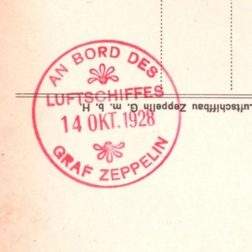 GERMANY AIRSHIP Real Photo Postcard Superb GRAF ZEPPELIN An Bord 1928 CDS MA2101 - Image 1 of 4