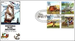 Scott 2437a 25 Cents Historic Mail Delivery Collins Hand Painted FDC - Picture 1 of 1