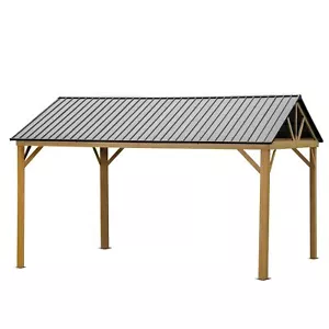 12'x14' Hardtop Gazebo Outdoor Aluminum Gazebo with Galvanized Steel Gable Canop - Picture 1 of 6