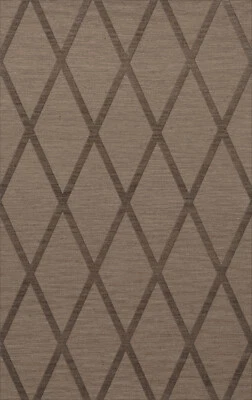 Gray Transitional Hand Hooked Diamonds Criss-Cross Area Rug Geometric DV11 - Image 1 of 2