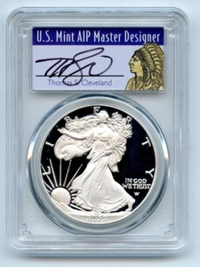 2022 W Proof Silver Eagle American Dollar PCGS PR70DCAM Cleveland Native - Picture 1 of 2