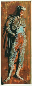 ANN COCHRAN De Colección Años 50 Firmado Edición Limitada (Edición 65) Serigrafía TOREADOR Bull Fighter - Imagen 1 de 1