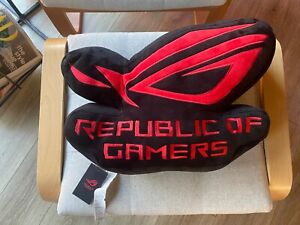 Official ASUS ROG Republic Of Gamers Logo Black Throw Pillow Promotional Item