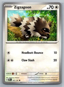 Zigzagoon 167/197 Obsidian Flames Common Pokémon TCG 2023 - Picture 1 of 2