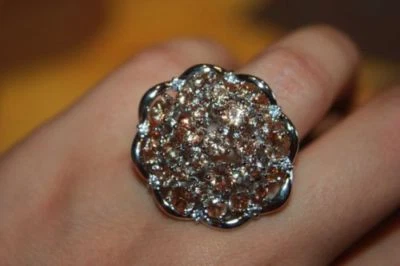 黄玉戒指 宝石 银首饰 晚宴 鸡尾酒戒指 尺寸 7.2 7.7 8.5 8.7 9 — 第 1/4 张图片