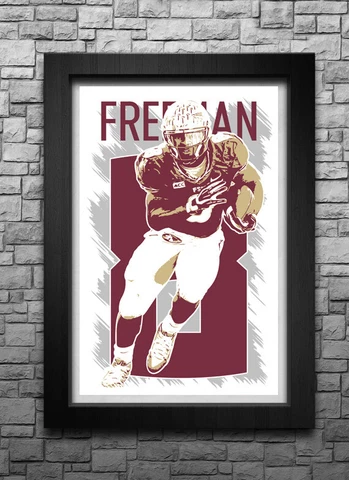 DEVONTA FREEMAN art print/poster FSU SEMINOLES FREE S&H! JERSEY Cover