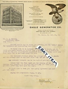 1904 letterhead EAGLE GENERATOR COMPANY St Louis Missouri EINSTEIN BLOOM BUSHLEY - Picture 1 of 2