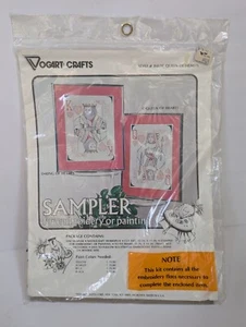 Vogart Crafts QUEEN OF HEARTS Sampler for Embroidery or Painting Kit #8461C - Picture 1 of 4