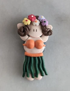 Handgefertigter niedlicher Hula Mädchen Fimo Polymer Ton Dekormagnet (Neu) - Bild 1 von 5