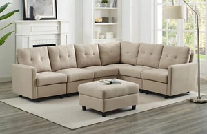 Contemporary Modular Sectional Sofa Modern Living Room Furniture Set DIY Couch - Picture 1 of 30