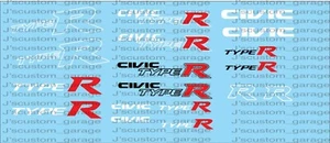 Typ R Honda Logo Set 1/64 Custom Wasser Schiebe Aufkleber für Hot Wheels - Bild 1 von 1