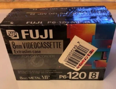 Fuji 8 мм видеокассета - P6-120-8 Extraslim металлический MP 3 упаковки для видеокамеры новый - Изображение 1 из 4