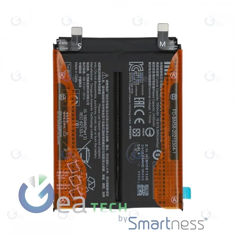 BATTERIA BM58 XIAOMI 11T PRO 5G 2107113SG 07113SI SERVICE PACK ORIGINALE 5000mAh - Imagen 1 de 1