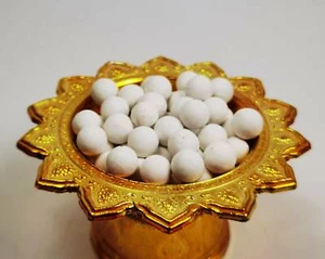50X Pcs Small WHITE LEKLAI PEARL Relic Buddha STONE AMULET Healing Natural 8mm - Picture 1 of 12