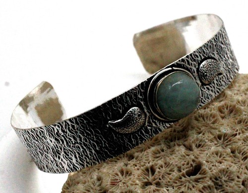 VALENTINO Bracciale Bracciale Bracciale Gemma Amazzonite Argento Sterling 925 Taglia ADJ"