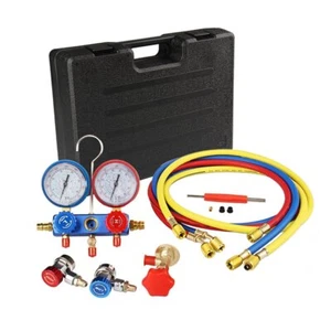 3 Way Automotive AC Gauge Set R134a R12 R22 R502 Can Tap Freon Recharge Kits NSW - Picture 1 of 14