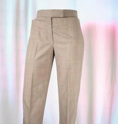 Pantalones de vestir planos DKNY beige nude mezcla de lana lisa para mujer talla 6 Foto 1 de 4