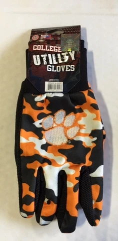 Clemson Tigers Camouflage Sports Utility Gloves Work gardening NEW CAMO Cover