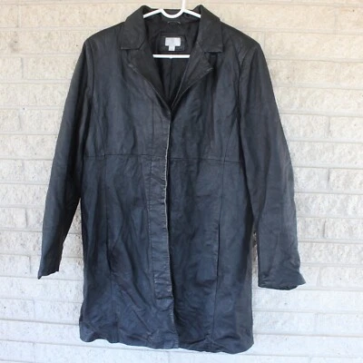 APT 9 женщин из овчины кожаная куртка черный кнопка спереди размер M средний - Изображение 1 из 4