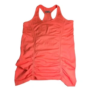 Athleta Fast Track Ruched Compression Tank Top Women's Medium Orange Activewear - Picture 1 of 18