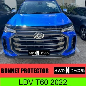 Bonnet Protector to Suit LDV T60 2021 2022 2023 Models Black Stone Guard - Picture 1 of 7