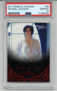 2011 PANINI MICHAEL JACKSON #63 MICHAEL JACKSON PSA 10 LOW POP VERY RARE - Picture 1 of 2