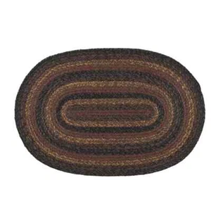 Slate Braided Area Rug By IHF Rugs. 5' x 8' Oval Rug. Burgundy, Black - Picture 1 of 2
