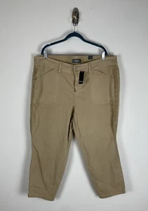 Nwt Torrid Twill Aviator Skinny Pants Size 22 Beige Mid RIse Stretch Cropped - Picture 1 of 12