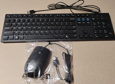 Dell Wired Keyboard and Mouse Combo Mouse KB216-BK-US 10 Key Black 17.4 x 5" New - Image 1 of 4