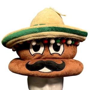 Nuevo con etiquetas Raro Sombrero Emoji Caca Seis Banderas Peluche con Sombrero y Bigote Estilo Mexicano - Imagen 1 de 7