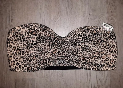 Victoria's Secret PINK Lace Bandeau Bralette Size Large Leopard Print Unlined - Image 1 of 3