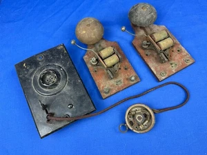 Vintage S.C. COUCH Intercom Phone (Parts) & 2 Ringing Bells ~ for Restoration - Picture 1 of 13