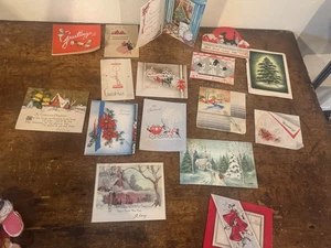 (16) Vintage 1940’s & 50’s Christmas Card Lot- Emphemra-Used & Unused - Picture 1 of 9