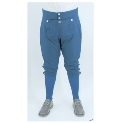 French Blue Wool Knee Breeches Size 40 / XL - Image 1 of 3
